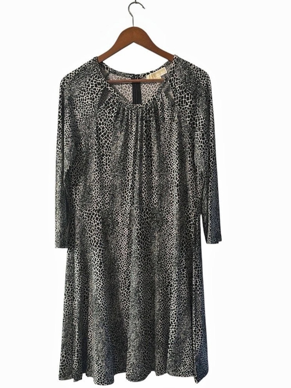 Retro MICHAEL Michael Kors Snake Print A-Line Dress XL 3/4 Sleeve NWT